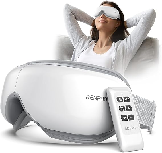 RENPHO Eye Massager with Heat, Mothers Day Birthday Gifts for Mom, Women, Her, Wife, FSA Eligible HSA Items Lists, Sleep Mask with Remote Compress, Head Massager for Migraine Relief Stye Eye Eyeris 1