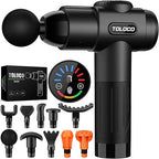 TOLOCO Massage Gun, Deep Tissue Back Massage for Athletes for Pain Relief, Percussion Massager with 10 Massages Heads & Silent Brushless Motor, Mothers Day Gifts, Black