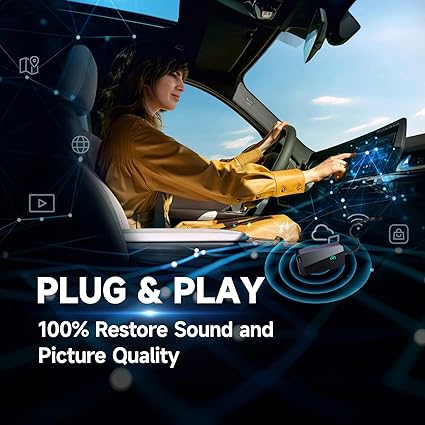emluse Wireless CarPlay Adapter for Apple iPhone - Multi-User Seamless Connection for Convert Wired to Wireless Car Play Adapter - No Latency from iOS 10+ to Screen w/USB C (Gray)