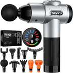 TOLOCO Massage Gun, Deep Tissue Back Massage for Athletes for Pain Relief, Percussion Massager with 10 Massages Heads & Silent Brushless Motor, Mothers Day Gifts, Black