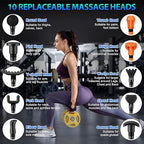 TOLOCO Massage Gun, Deep Tissue Back Massage for Athletes for Pain Relief, Percussion Massager with 10 Massages Heads & Silent Brushless Motor, Mothers Day Gifts, Black