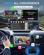 Emulse Wireless CarPlay Adapter for Apple iPhone - Multi-User Seamless Connection for Convert Wired to Wireless Car Play Adapter - No Latency from iOS 10+ to Screen w/USB C (Gray)