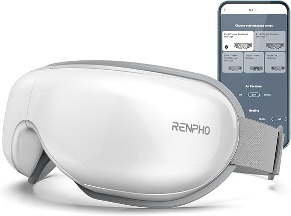 RENPHO Eye Massager with Heat, Mothers Day Birthday Gifts for Mom, Women, Her, Wife, FSA Eligible HSA Items Lists, Sleep Mask with Remote Compress, Head Massager for Migraine Relief Stye Eye Eyeris 1